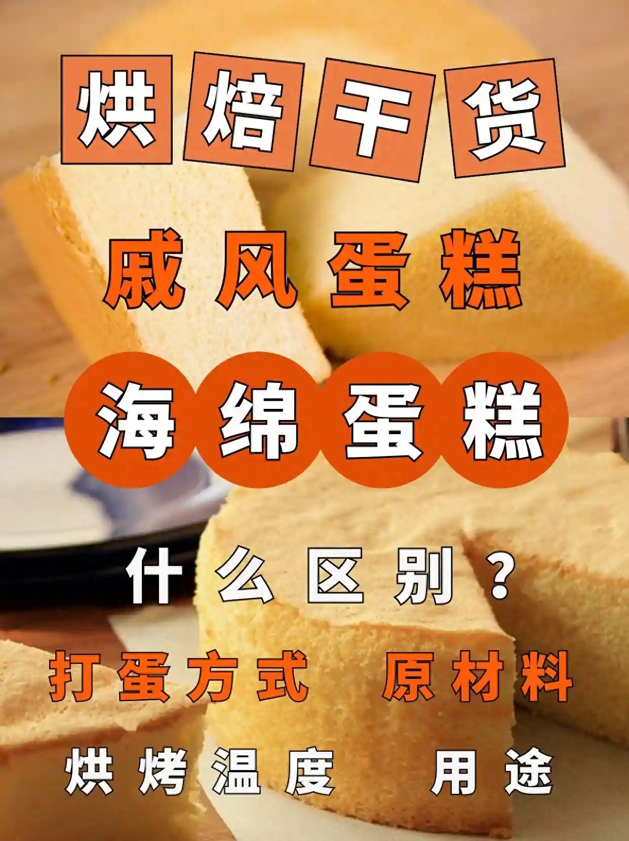 戚风蛋糕和海绵蛋糕什么区别？超详细干货！