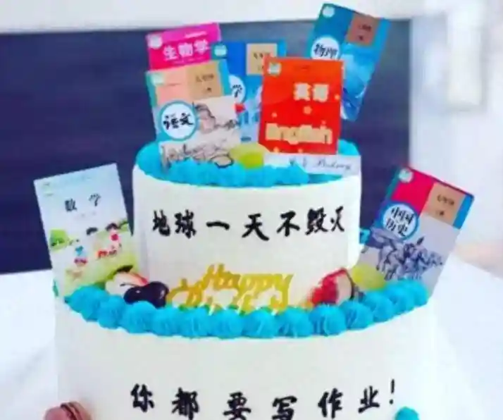 生日蛋糕插满“课本”，家长的“硬核”礼物，让男孩当场大哭